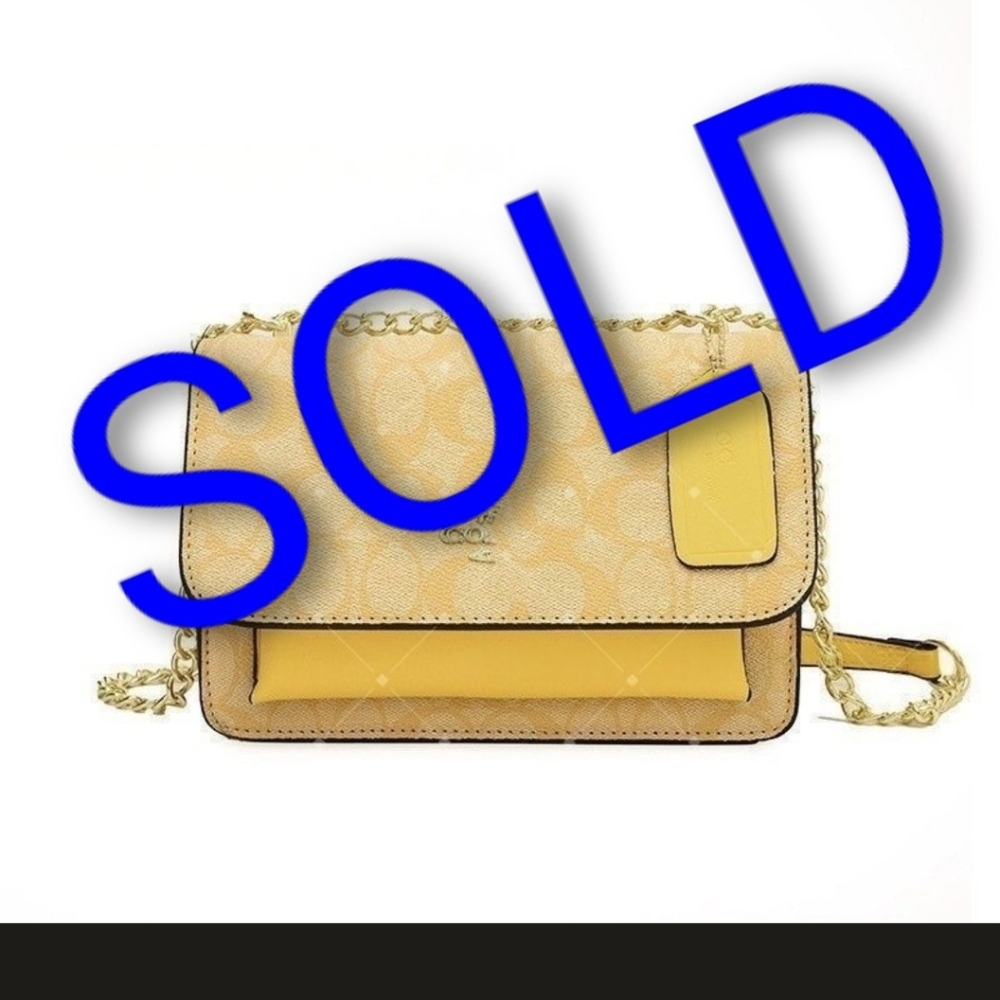 Coach Yellow and Gold Crossbody Bag